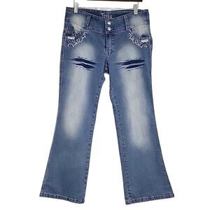 Vintage Treks Womens Embellished 90s Boho Jeans (see measurements for sizing)